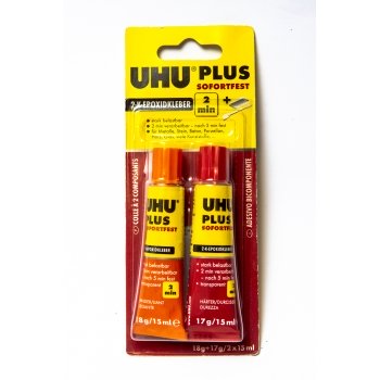 КЛЕЙ ЭПОКСИДНЫЙ ДВУХКОМПОНЕНТНЫЙ "UHU" PLUS КРАСНЫЙ (30ML)